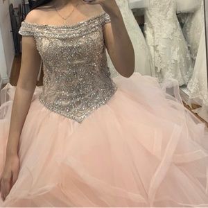 Blush color quinceañera dress